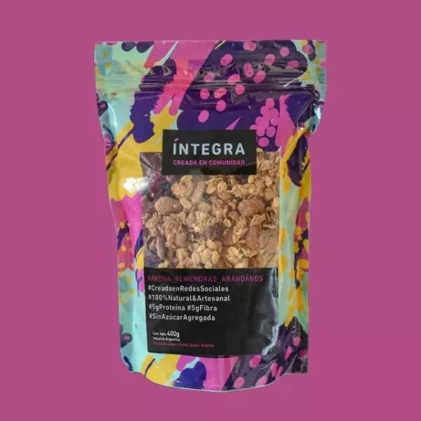 Granola Íntegra De Almendras, Avena Y Árandanos X350gr