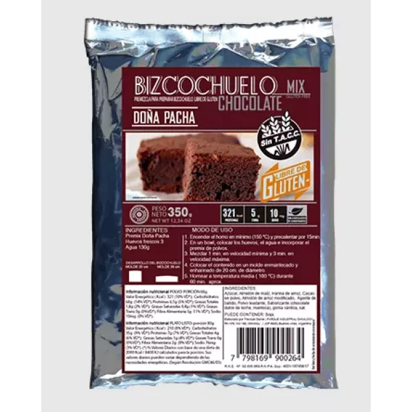 Pre Mezcla Bizcochuelo De Chocolate Doña Pacha