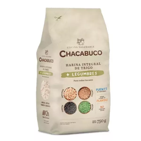 Harina De Trigo Integral + Legumbres X 750 Grs Chacabuco