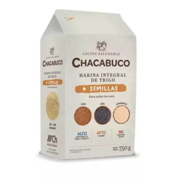 Harina De Trigo Integral Con Semillas X750grs Chacabuco