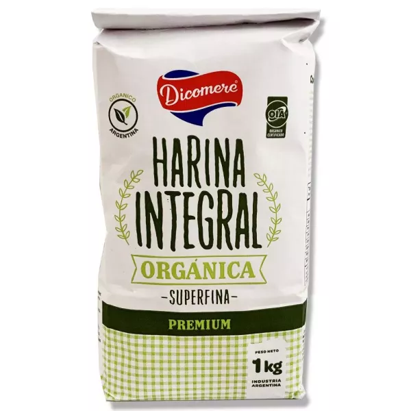 Harina De Trigo Integral Orgánica Super Fina X 1 Kilo Dicomere