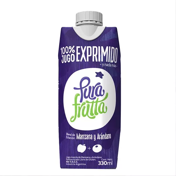 Jugo Natural Manzana Y Arándanos X 1litro Pura Frutta