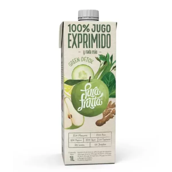 Jugo Natural Green Detox 1 Litro Pura Frutta