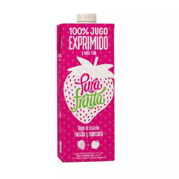 Jugo Natural De Manzana Y Frutilla X 1 Litro Pura Frutta