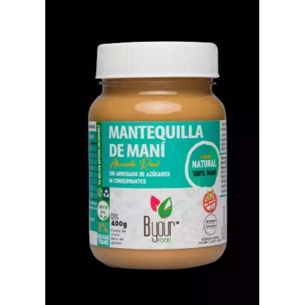 Pasta De Maní Natural X 400 Grs Byour Food