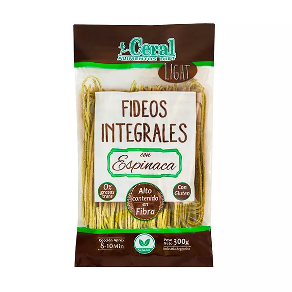 Fideos Integrales De Espinaca X 300 Grs Ceral