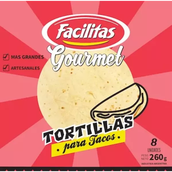 Tortillas Para Tacos X 8 Facilitas
