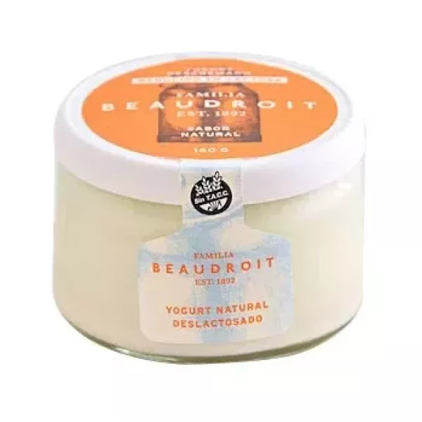 Yogur Deslactosado Descremado Natural Sin Azucar 160 Grs Familia Beaudroit