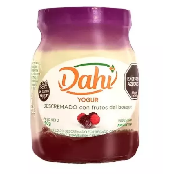 Yogur Descremado Con Colchon De Frutos Del Bosque X 200 Cc Dahi