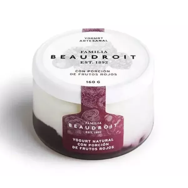 Yogur Entero Con Frutos Rojos 160 Grs Familia Beaudroit