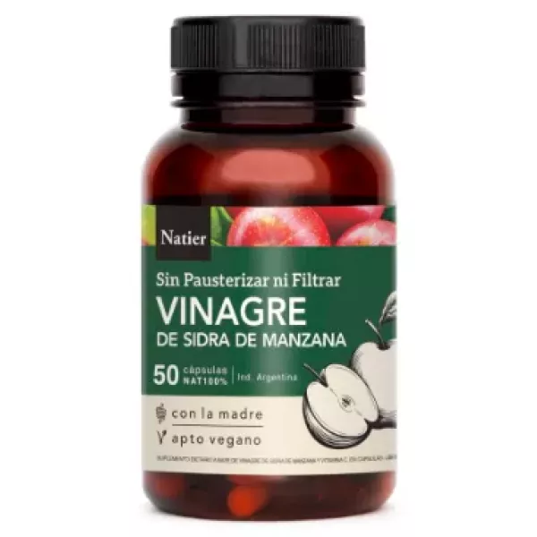 Capsulas Vinagre De Sidra De Manzana X 50 Natier