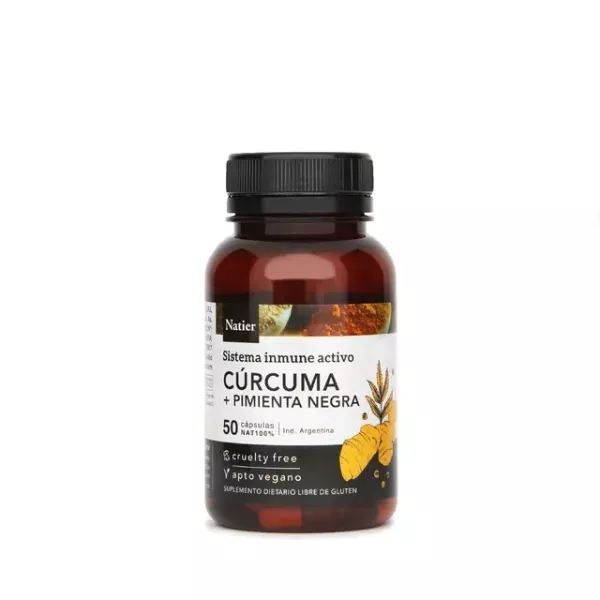 Capsulas De Curcuma Y Pimienta Negra X50u Natier