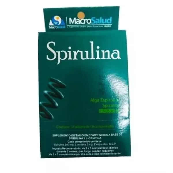 Spirulina En Blister X 10 Comprimidos  Argendiet Macrosalud